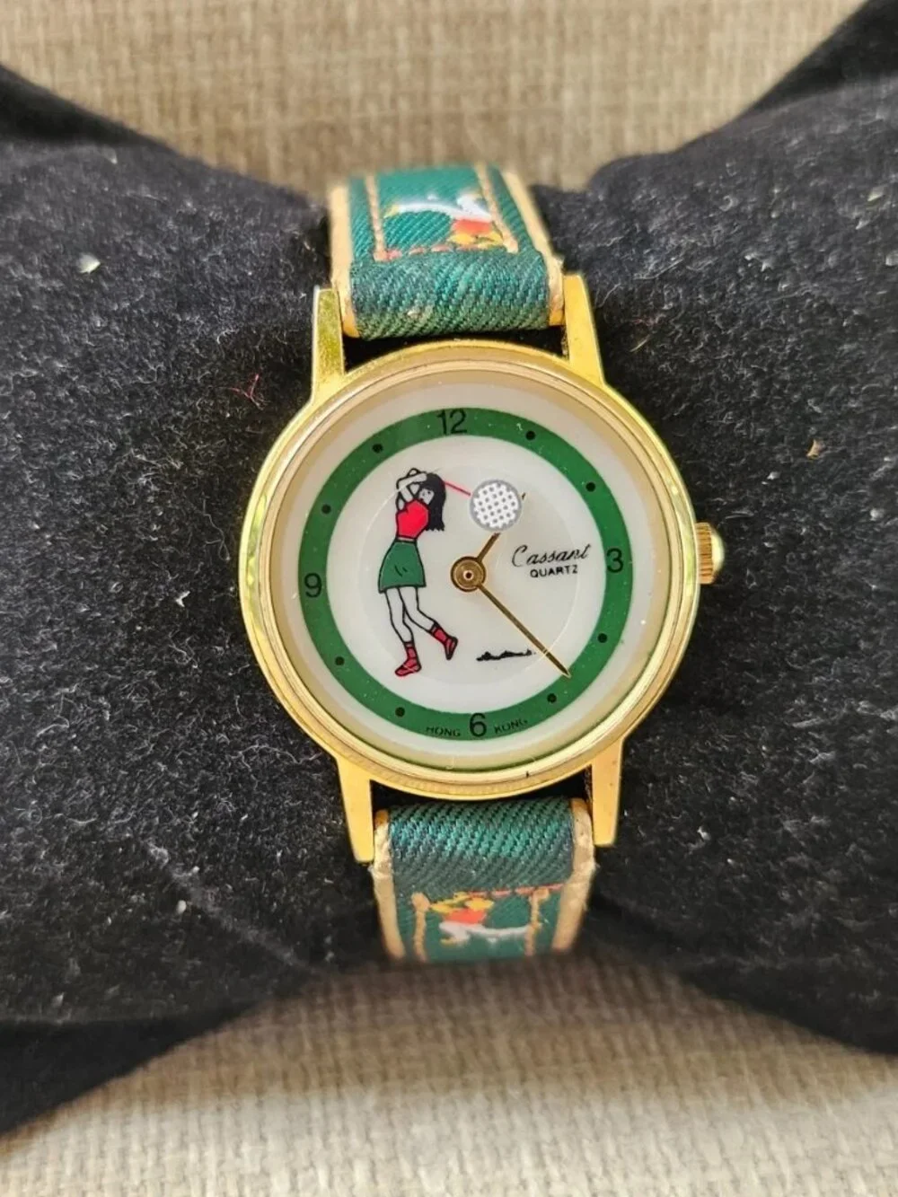 Vintage Cassant Quartz Wristwatch Ladies Golf Face Orbit Second Hand Watch
